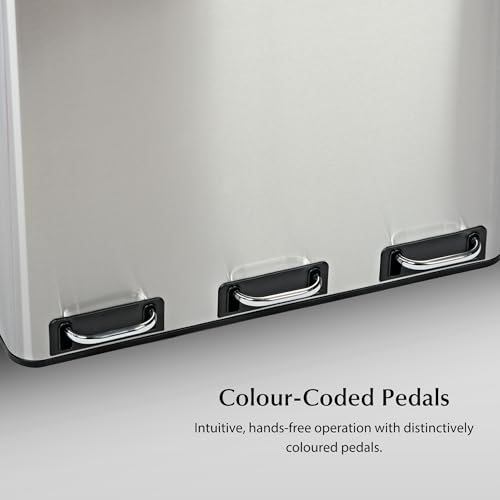 Evre Recycling Bin with Lids for Kitchen / 16 Litre Capacity / 2 Compartments