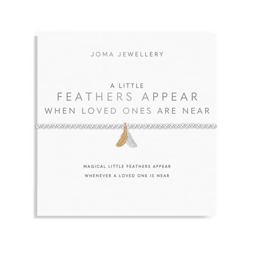 Joma Jewellery A LITTLE FEATHERS APPEAR WHEN LOVED ONES ARE NEAR Silver Bracelet | 17.5cm stretch