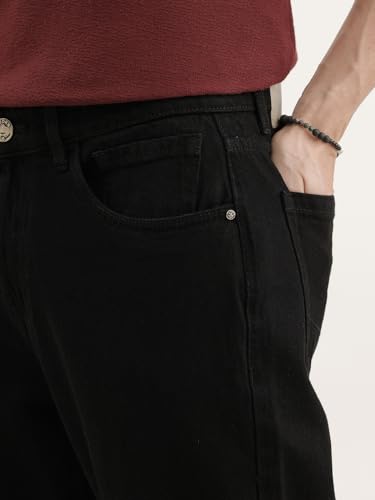 Image of WROGN Men's 100% Cotton Jeans | Solid | Anti Fit