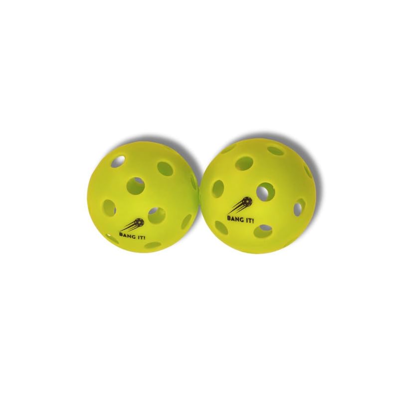 Bang It! Indoor Pickleball Balls Set of 2 | Ideal for All Skill Levels | Pickleball Balls 26 Holes – PE Soft Indoor Floorball | High Resilience Pickleball Balls | Pickleball Accessories Set - Green (B0DFQ7X1WQ) Amazon Price History, Amazon Price Tracker
