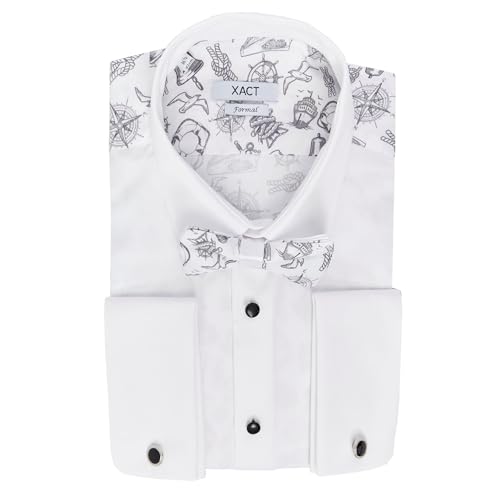 Chemise smoking homme coupe régulière avec nœud papillon et boutons manchette