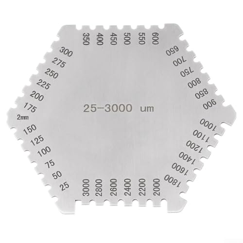 Catálogo de Barnices y recubrimientos - los más vendidos. 32 Herramienta de medición de espesor de pintura hexagonal de acero inoxidable, calibre 25-3000 um, para recubrimientos, adhesivos, barnices de construcción y uso en talleres, 37 x...