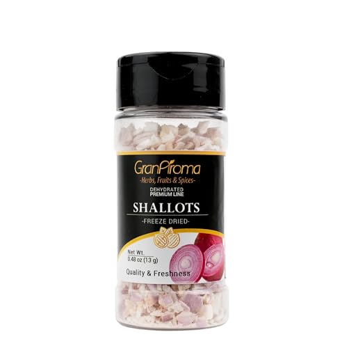 GranAroma Freeze Dried Shallots, Savory Flavor, Sauces & Soups, Versatile Ingredient (0.48 Ounce)