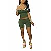 Shorts-Sets-for-Women-2-Piece-Womens-Short-Suit-2-Pieces-Vest-Crop-Tops-Shorts Bluewolfsea Shorts Sets for Women 2 Piece - Ladies Sportswear Set Vest Crop Tops + Shorts Large Green