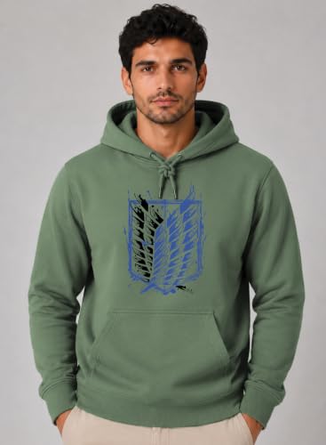 Image of ADRO Mens Abstract Graphic Hoodie | 320 GSM Cotton Poly Fleece | Regular Fit Contemporary Artistic Sweatshirt for Winter & Streetwear
