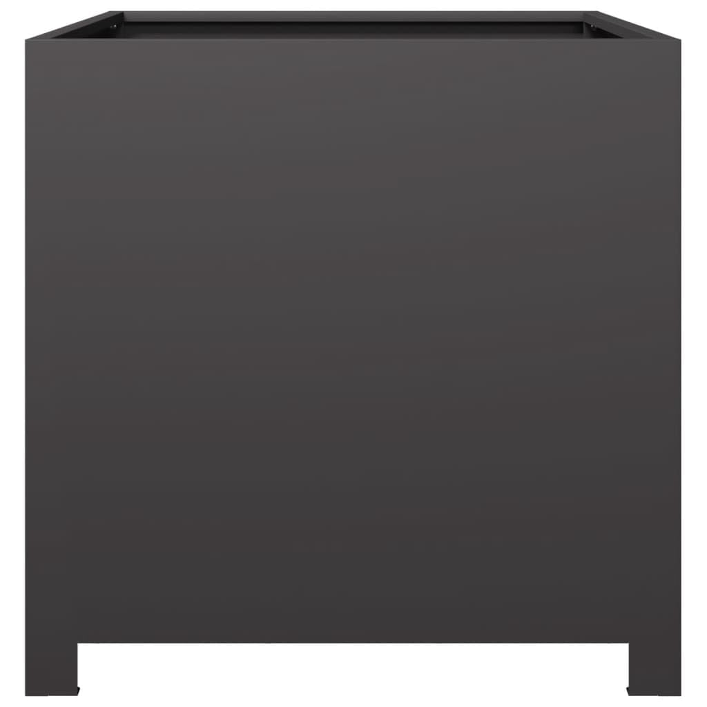 IKAYAA Jardinera Exterior 50 x 50 x 50 cm Arriate Cuadrado Metal Macetas Exterior Jardinera Cuadrada para Cultivo de Plantas en Exterior Patio Terraza Acero/Negro
