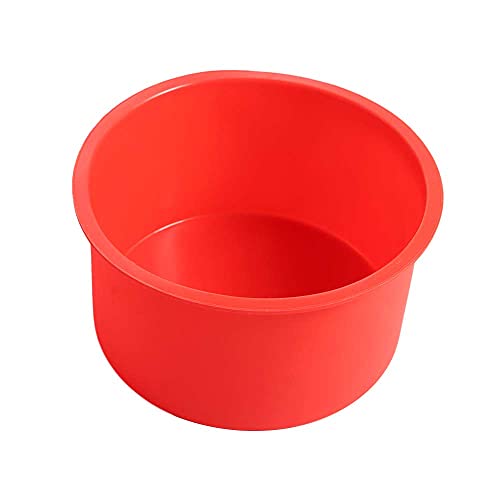 Mini moule à gâteau en silicone, moule à gâteau rond de 10,2 cm, moule à gâteau rond antiadhésif réutilisable, outils de cuisson pour gelée, mousse, dessert (rouge)