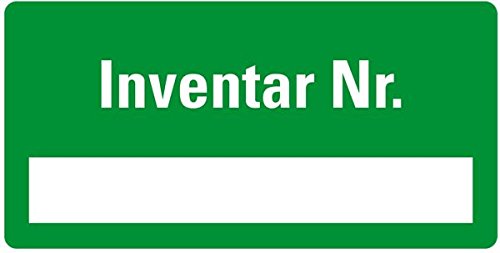 LEMAX® Inventaretikett Inventar Nr., einzeilig, grün, Dokumentenfolie, 40x20mm,160/Heft
