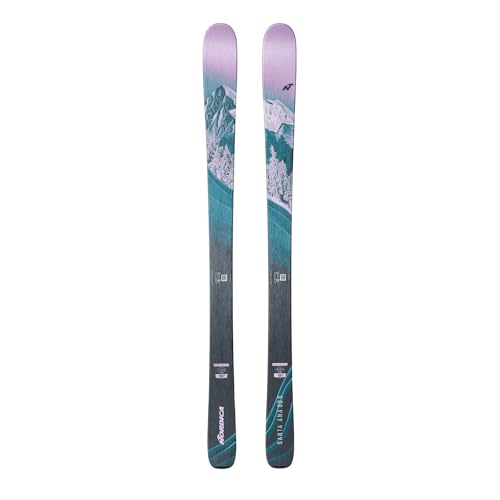 Nordica Junior Girl's Santa Ana 80 S Lightweight Flexible Maneuverable All-Mountain Skis Without Bindings | Winter Sports, Aqua/Violet, 160