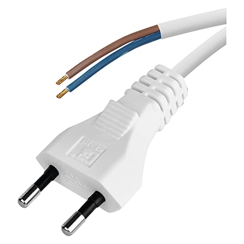 EMOS Netzkabel/Stromkabel/Ersatzkabel/Anschlusskabel 3 m Euro Stecker für Leuchten Lampen Leuchtmittel