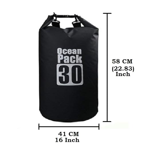 BETLEX 30L PVC Waterproof Dry Bag Sack Ocean Bag Pack Floating Camping | Black Color (58 cm x 41 cm)