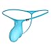COMLIFE Men's Fashion Breathable Ice Silk Underwear G-String Pouch Thongs Blue L