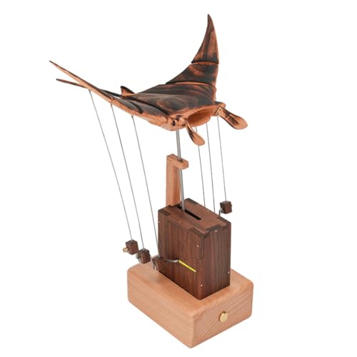 A rechargeable kinetic sculpture carved from solid walnut — the manta ray's wings actually move, making it equal parts desk art and conversation piece.