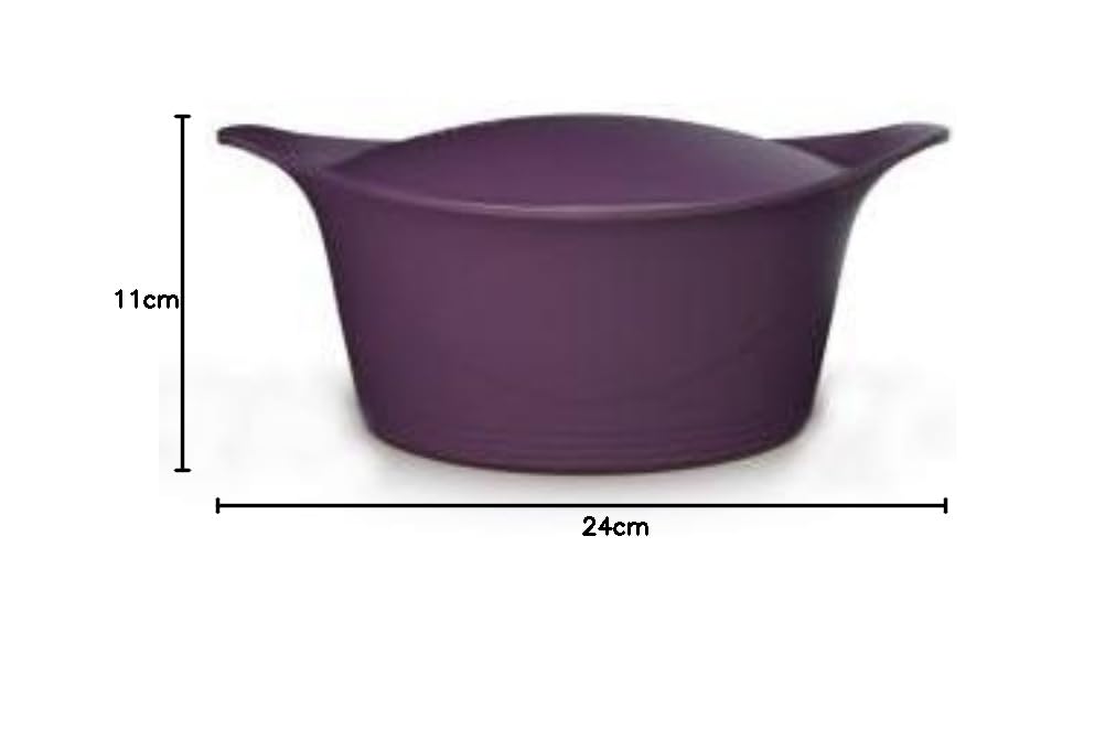 Cookut - L'incroyable Cocotte 24 cm avec poignée en métal et manique assorties - Prune