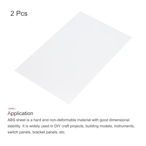 Image of MECCANIXITY White ABS Plastic Sheet 10 x 6 x 0.04 Inch for Building Model, DIY Crafts, Panel, Pack of 2 Pcs