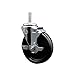Phenolic Swivel Threaded Stem Caster w/5" x 1.25" Black Wheel and 3/4" Stem & Top Locking Brake - 300 lbs Capacity/Caster - Service Caster Brand