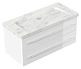 marmo carrara calacatta Lavabo incluso. Mobile bagno marmo Bianco Carrara Damo 100cm,senza foro, bianco lucido
