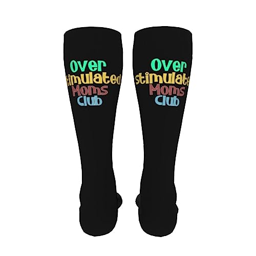 Overstimulated Moms Club Knee High Socks For Women Long Tube Socks Athletic Compression Socks Unisex High Socks Girls4