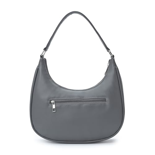 Image of K London Women's Vegan Leather Half Moon Bag | Stylish Black Shoulder Hobo | Compact Baguette Purse for Office, Casual, Party & Travel Use