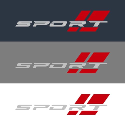 Image of Zhizhong Car Sport Decal,16 Inch Vinyl Sticker Fit for All Cars Side (2 pcs Silver red)