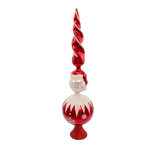 Kurt Adler Gg0676 15.75" Red Santa Glass Treetop #TOP4