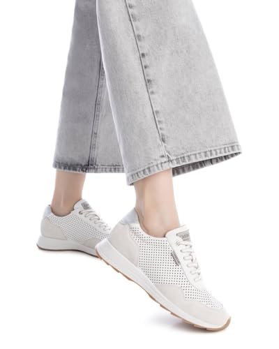 Carmela Para Mujer. 16215101-BLANCO Zapatillas De Piel 162151 Blanco (38), Plano, Cordones, Casual - 2