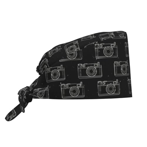 Image of Working Cap Scrub Cap with Sweatband Adjustable Unisex Women Tie Back Hat Nurse Surgical Caps