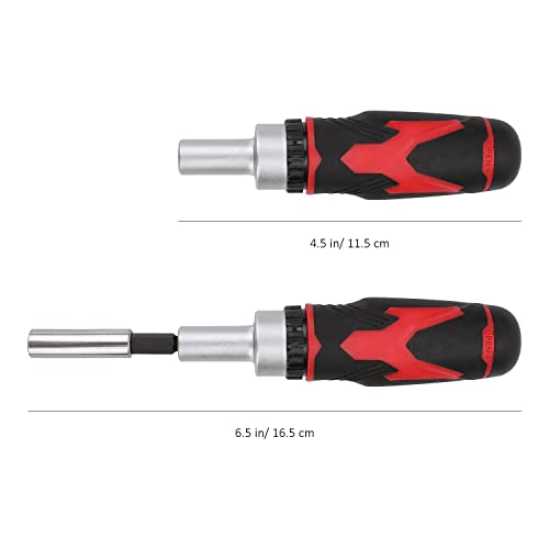 Amazon Basics 41 count (Pack of 1) Magnetic Ratchet Screwdriver Set, Black, Red, Silver