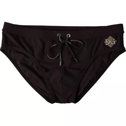 Bañador Dolce & Gabbana de nailon negro cómodo con secado rápido y logotipo DG