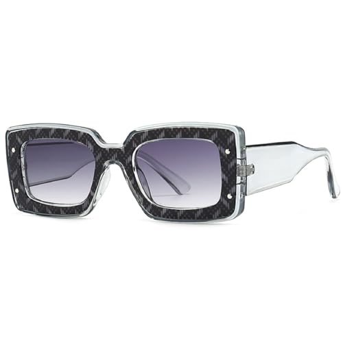 Image of Fashion Square Sunglasses For Women Men Rivet Decoration Luxury Ladies Sun Glasses UV400 Shades Lady Leopard Eyewear