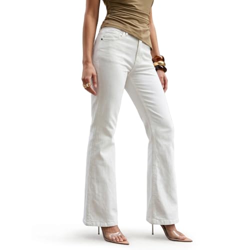 Image of Urbano Fashion Women's Mid Rise Bootcut Washed Jeans Stretchable