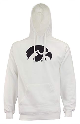 Outerstuff NCAA Men's Iowa Hawkeyes FZ Team Logo Hoodie, White, X-Large