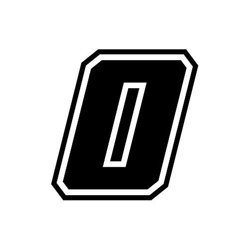 4R Quattroerre.it 13370 Racing Number 0 Moto GP, Black, 10 x 10 cm