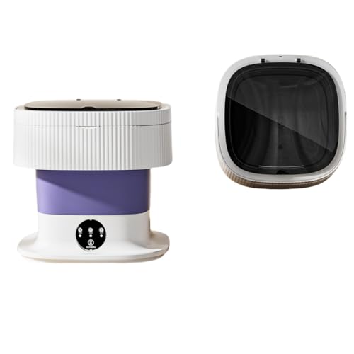 SearEase 折り畳み洗濯機 10L 大容量 小型 コンパクト 持ち運び便利 バケツ型 ミニ 洗濯機 一人暮らし 軽量 分け洗い 予洗い 旅行用 収納簡単 (10L ムーンライトグレー)