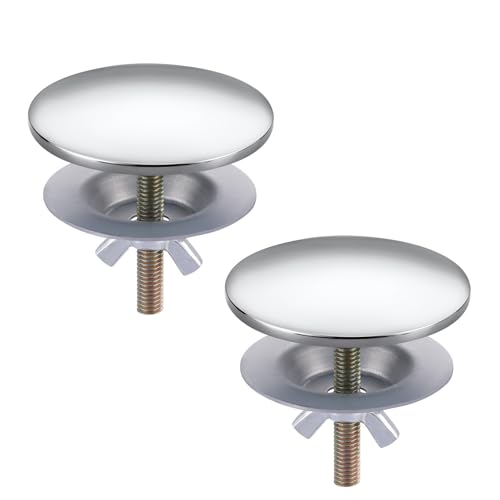 Kitchen Sink Hole Cover, 2 PCS Faucet Plate Stopper, Countertop Cap, Tap Blanking Metal Plug, Brushed Gold