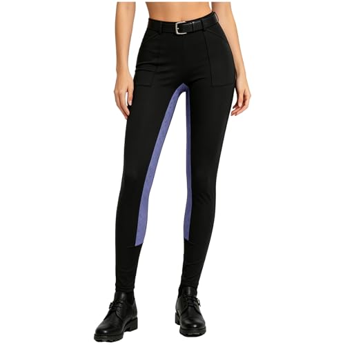 Hansber Collants d'Équitation Femme Pantalons de Dressage Noir