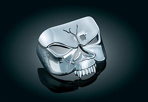 Kuryakyn 9009 Motorcycle Accent Accessory: Zombie Skull Taillight Cover for 1973-2019 Harley-Davidson Motorcycles, Chrome