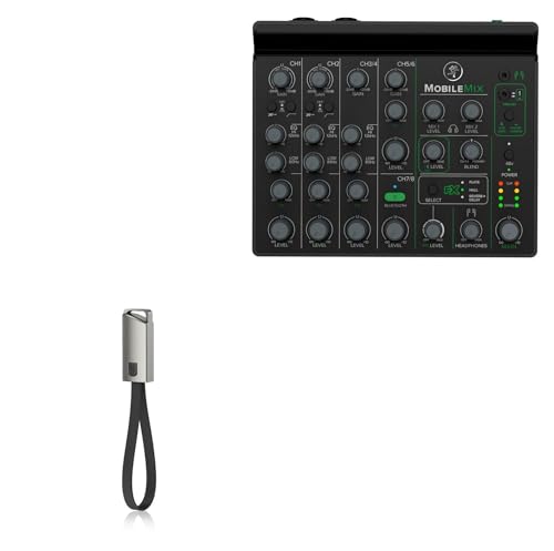 BoxWave Cable Compatible with Mackie MobileMix 8-Channel Live Sound and Streaming Mixer - USB Type-C Keychain Charger, Key Ring USB Type-C to Type-A 8 in USB Cable - Jet Black