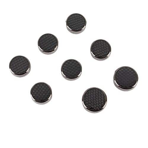 Image of 8Pcs Button Covers for Mens Shirts, Tuxedo Fake Studs | Fits regular dress shirts, button cover cufflinks, brass metal, sleek polished finish, secure clip on, groomsmen accessories