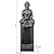LuxenHome Resin Meditating Buddha on Column Patio Fountain with LED Lights, Zen Water Fountain Decor for Garden Fold Court Backyard Deck, 35 Inch, Gray