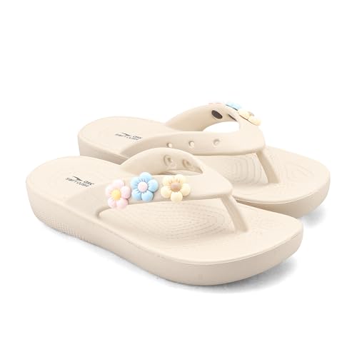 Image of ASIAN Indigo-35 Flip Flops for Women | Doctor Soft Cushion Sole, Lightweight Comfort, Cute Floral Design, Anti-Slip Grip, Ideal for Daily Uses & Travel