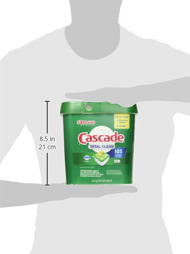 Image of Cascade Total Clean Dishwasher Detergent Fresh 105 Scent ActionPacs Net Wt 57 Ounce
