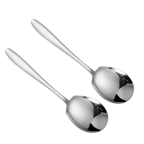 COLLBATH 2pcs Serving Spoon Spoons Scoops Serving Utensils Kitchen Supplies Soup Spoon Restaurant Spoon Metal Spoon Multi-functional Spoon Kitchen Scoop Metal Rice Spoon Stainless Steel