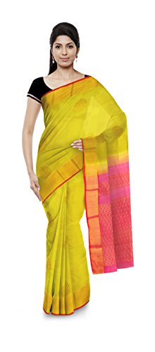 M SIVA NAGESWARA RAO HANDLOOMS Chirala Silk Saree for Women (Yellow)