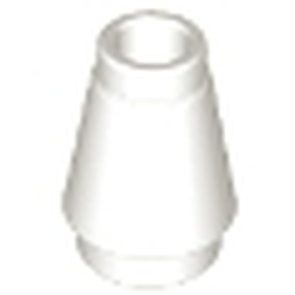 LEGO Cone Building Block, 1 x 1 with Top Groove, Part 4589b (White, 10, count)