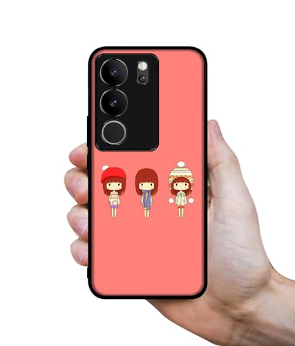 Image of Cute Girls Design Premium 2D Printed Metal Back Case Cover for Vivo V29 5G / V29 Pro 5G