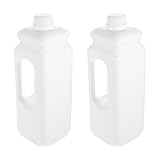 JEWEDECO 2 Stück Kunststoff Gallonkrüge 2,5l Auslaufsichere Wasserbehälter mit Deckel Weiß Vielseitig Einsetzbar Ergonomisch für Bar und Gastronomiebedarf Wiederverwendbar