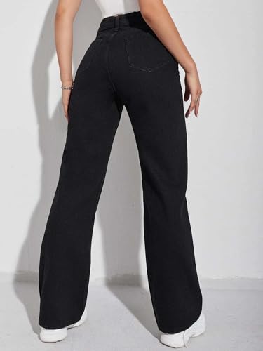 Image of KOTTY Women's High-Waist Button Relaxed Fit Casual Ankle Length Stylish Jeans