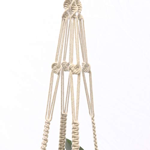 DOITOOL Cesto de vaso de flores para pendurar à mão - bolso de rede de corda de algodão tecido, cest