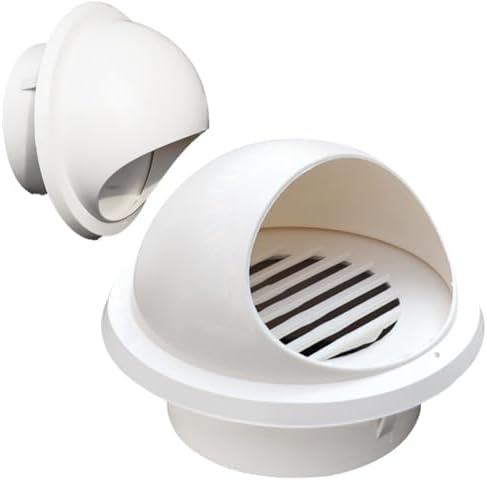 3" 4" 6" 7" 8" Wall Vent Cap - Durable Plastic Soffit Vent, Round Exhaust Grille & Louvered Vent for Dryer Vent Cover, Air Ducting, Home Ventilation Solutions